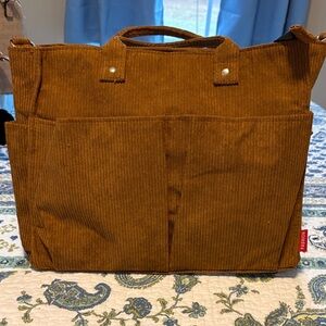 Rust Corduroy Tote Bag